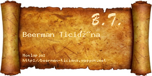 Beerman Ticiána névjegykártya